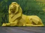 Leone disteso in papercraft 3D