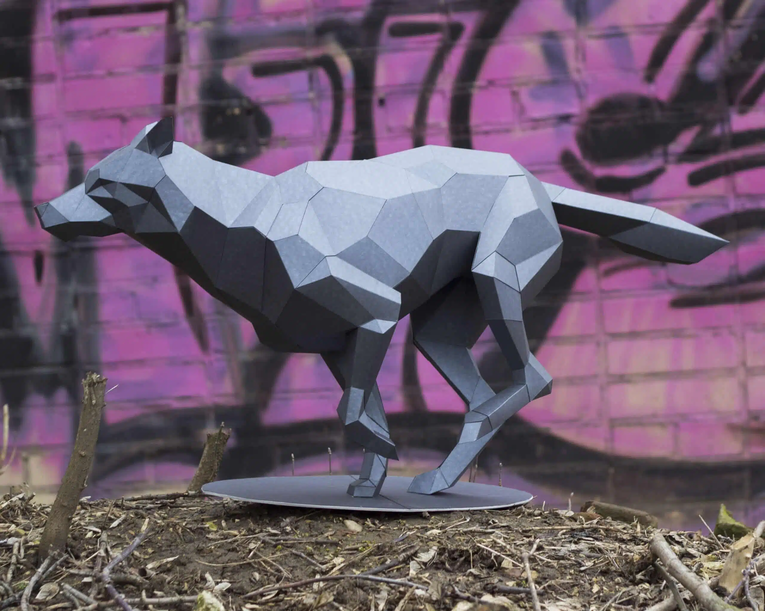 Lobo em papercraft 3D para montar – modelo 3D