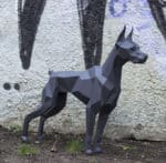Papercraft of Doberman in origami 3D
