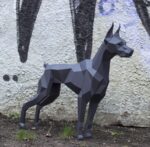 Doberman em papercraft 3D