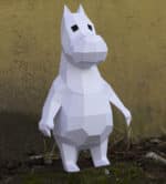 Papercraft kleines Nilpferd im Origami 3D