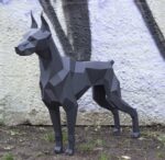 Doberman em papercraft 3D