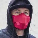 Papercraft de máscara poligonal para Halloween em origami 3D