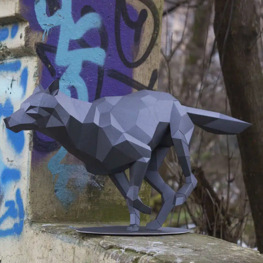 Lupo in papercraft 3D da assemblare