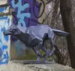 Lobo em papercraft 3D para montar