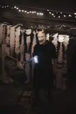 Papercraft de máscara de demonio Oni en origami 3D