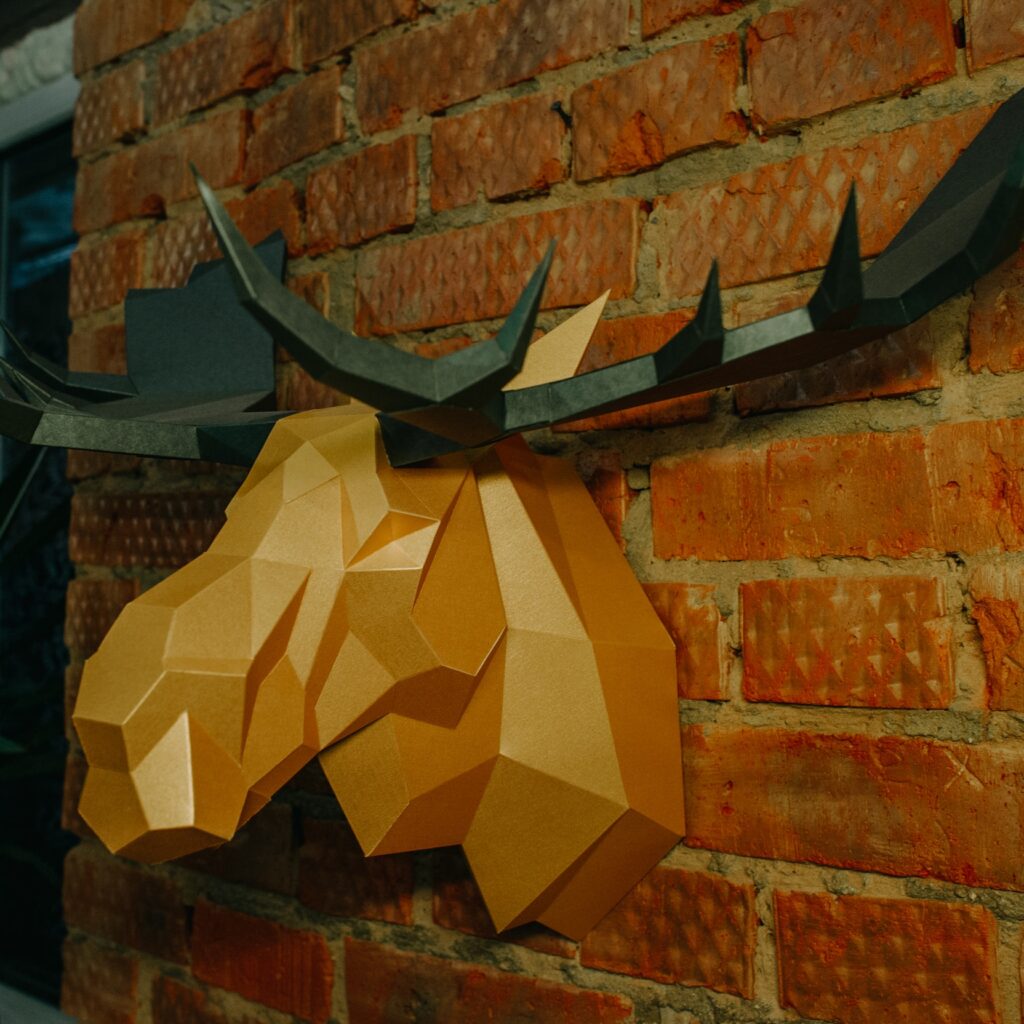 Papercraft moose en origami 3D