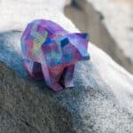 Papercraft of small simple bear in 3D origami
