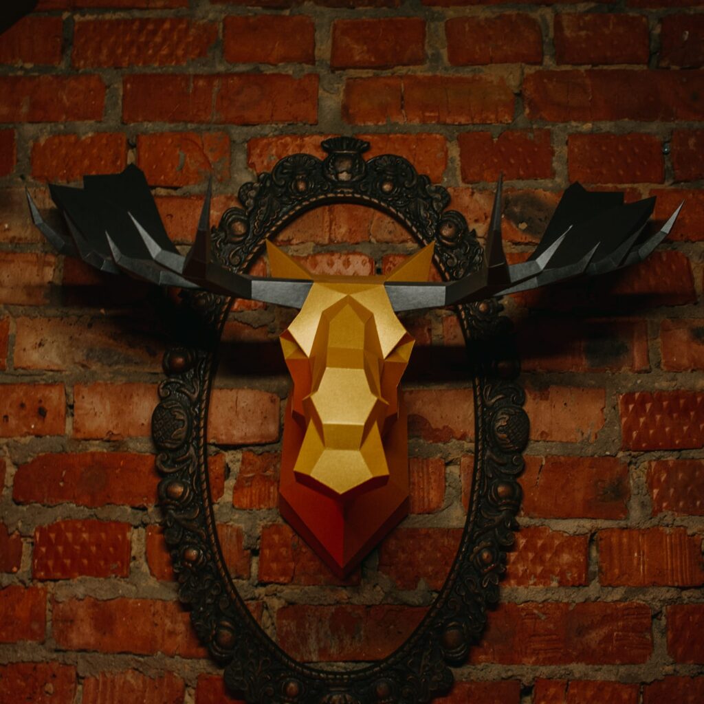 Papercraft moose en origami 3D