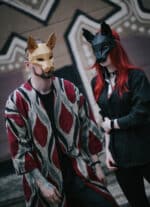 Papercraft of cat mask in origami 3D