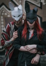 Papercraft rabbit mask en origami 3D