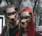 Máscara de oso en papercraft 3D