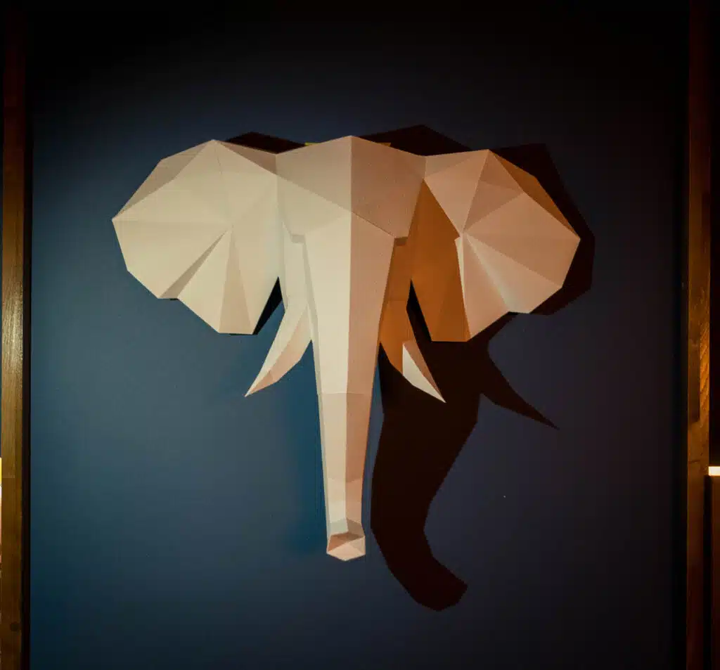 3D Papercraft Elephant Head, view 2