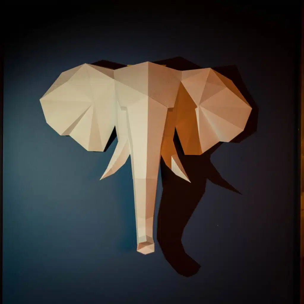 Elefantenkopf aus 3D-Papercraft