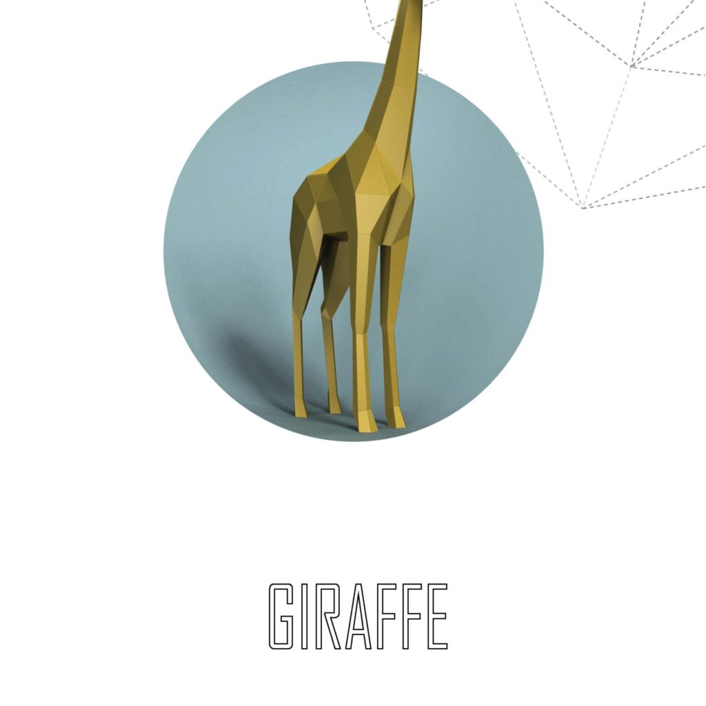 Papercraft de girafe en origami 3D