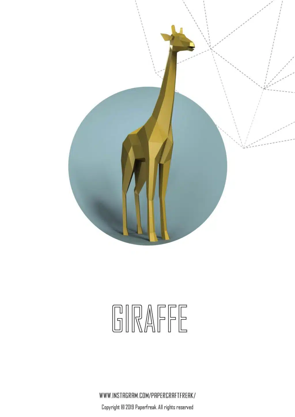Giraf in 3D-papercraft, weergave 2