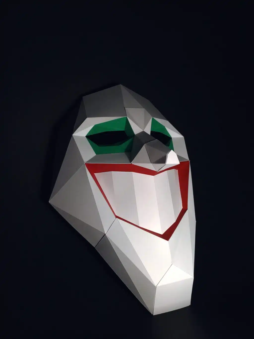 Clownsmasker in papercraft 3D, weergave 2