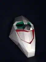 Clownsmasker in papercraft 3D, weergave 2