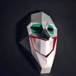 Papercraft clown mask en origami 3D