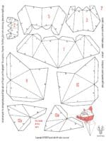 Papercraft de renard en costume en origami 3D