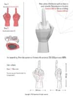 Papercraft de dedo do meio em origami 3D