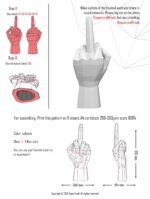 Papercraft 3D dito medio