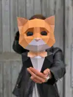 Papercraft di gatto elegante in origami 3D
