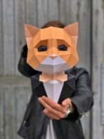 Katze im Anzug Papercraft 3D