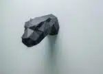 Papercraft pantherkop muurdecoratie in 3D origami, weergave 5