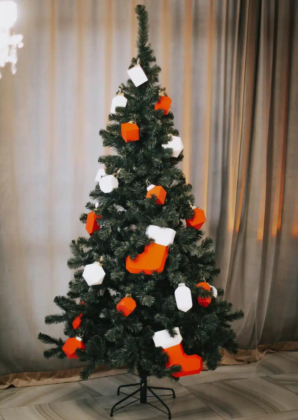 Calze di Natale in papercraft 3D, vista 2