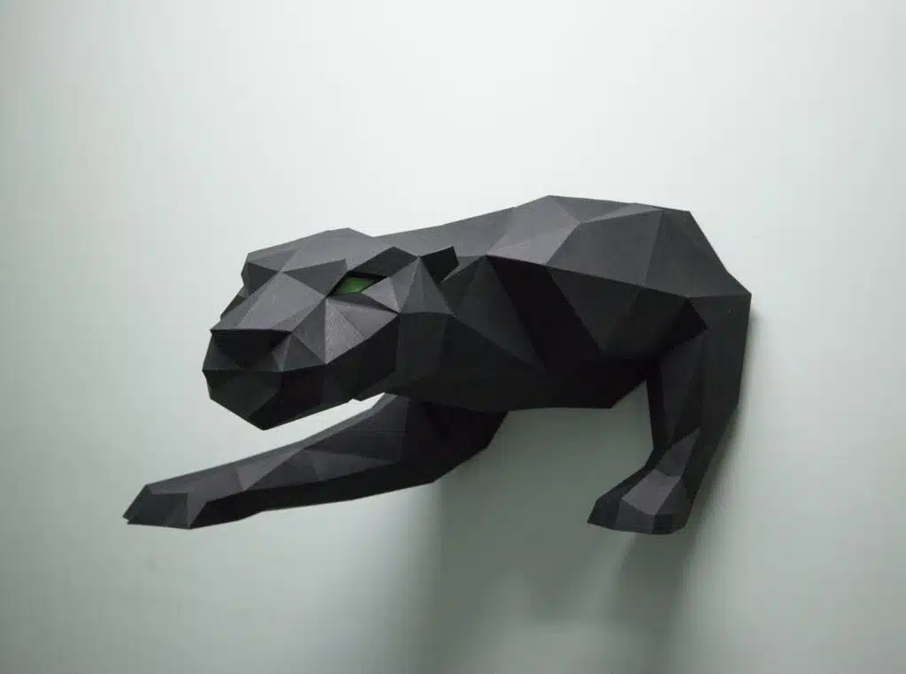 3D-papercraft panter voor aan de muur, 3D-model