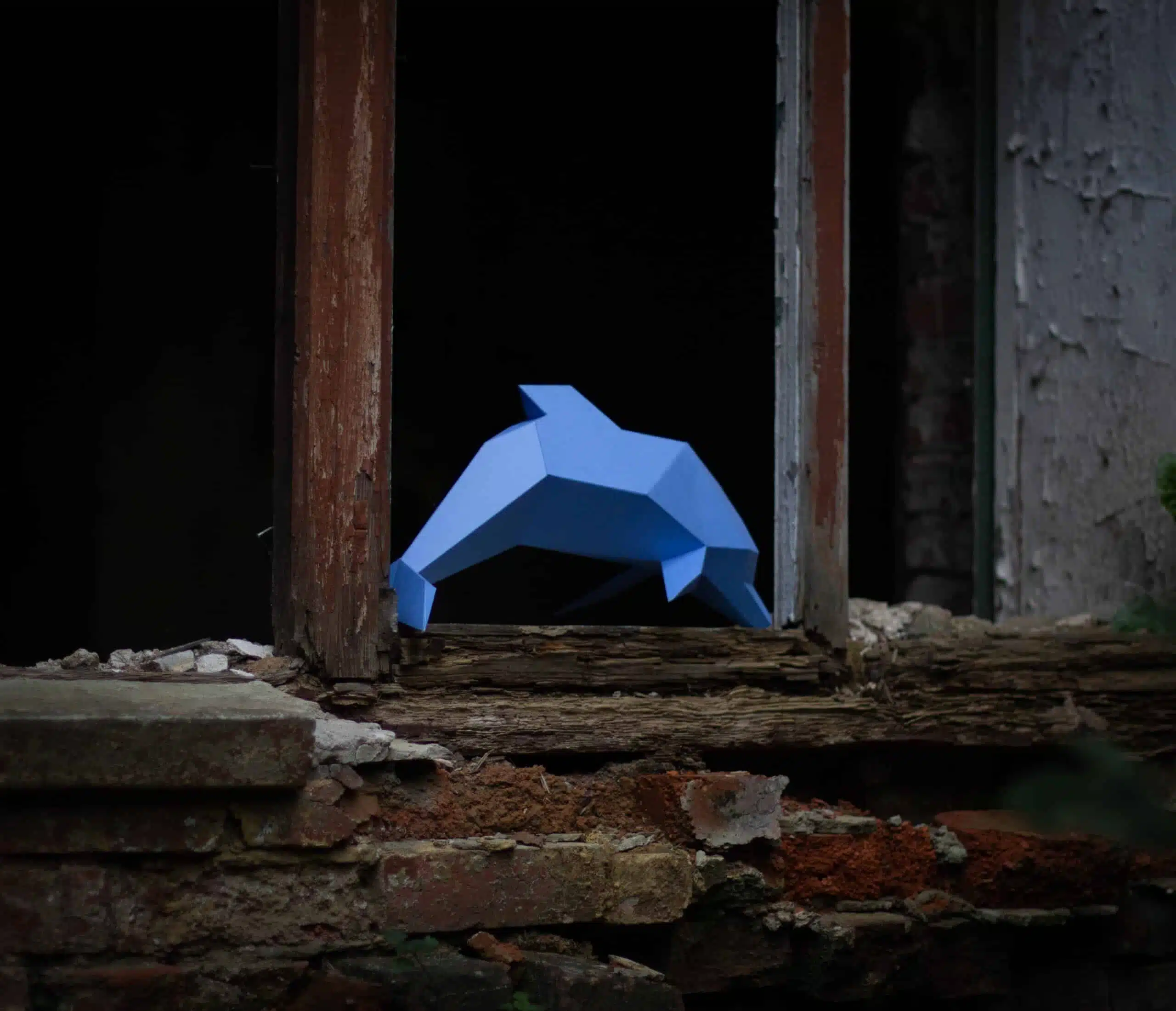 Dolfijn 3D papercraft origami, weergave 9