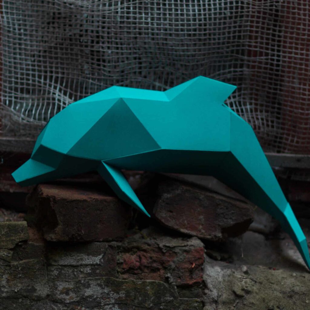 Papercraft de dauphin en origami 3D