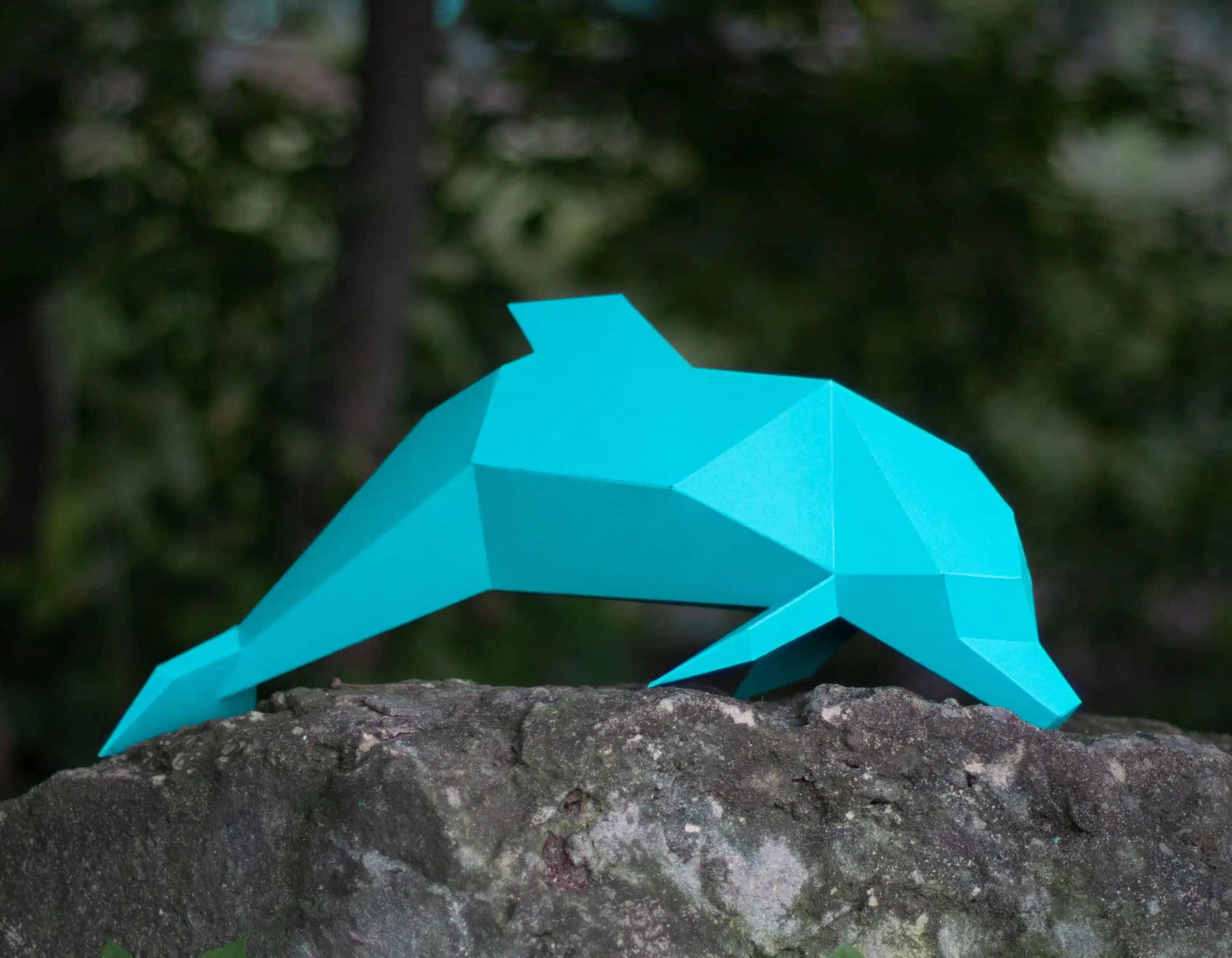 Dolfijn 3D papercraft origami, weergave 8