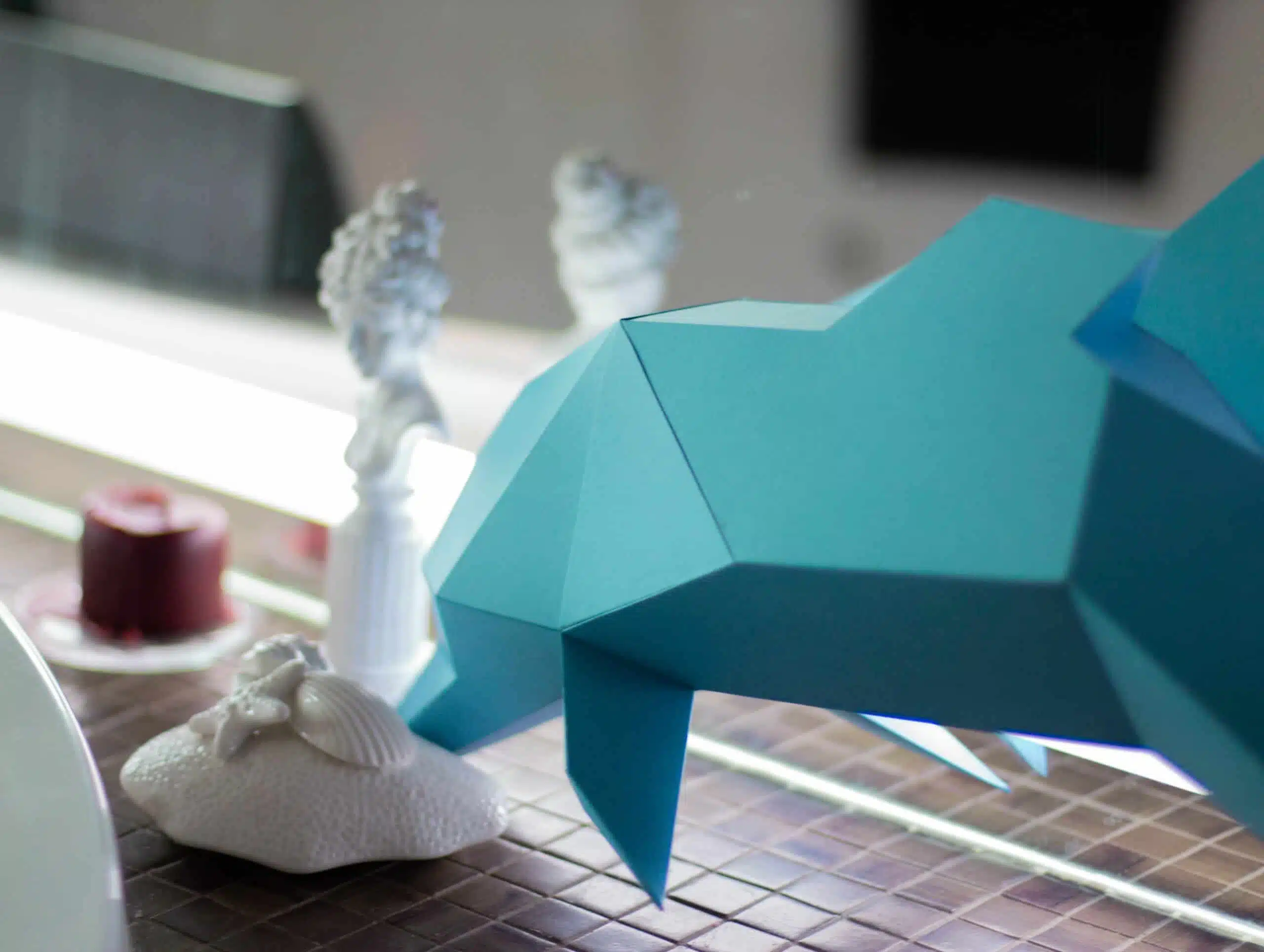Dolfijn 3D papercraft origami, weergave 4