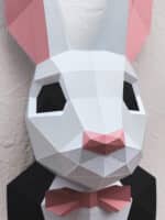 Papercraft de lapin élégant en costume en origami 3D