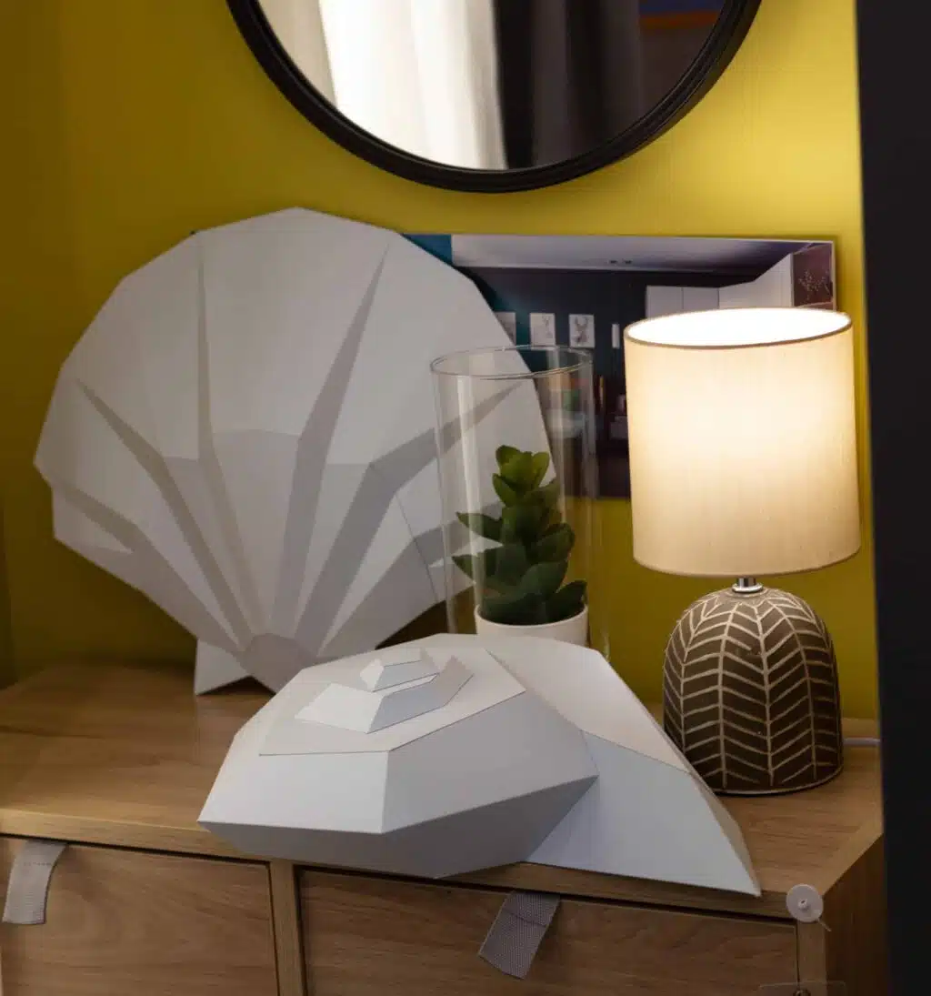 Papercraft 3D schelpen in papier, weergave 2