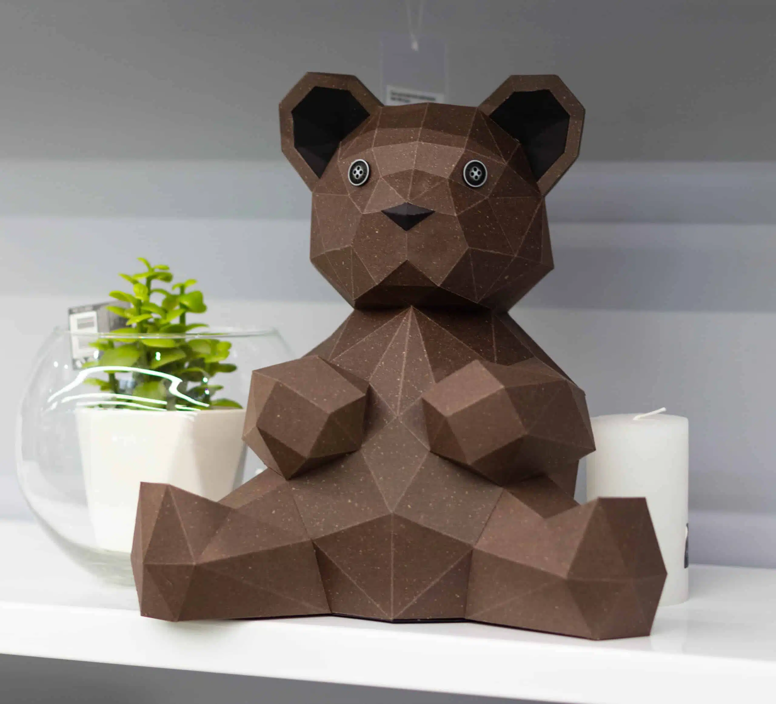 Urso em papercraft 3D para montar – detalhe