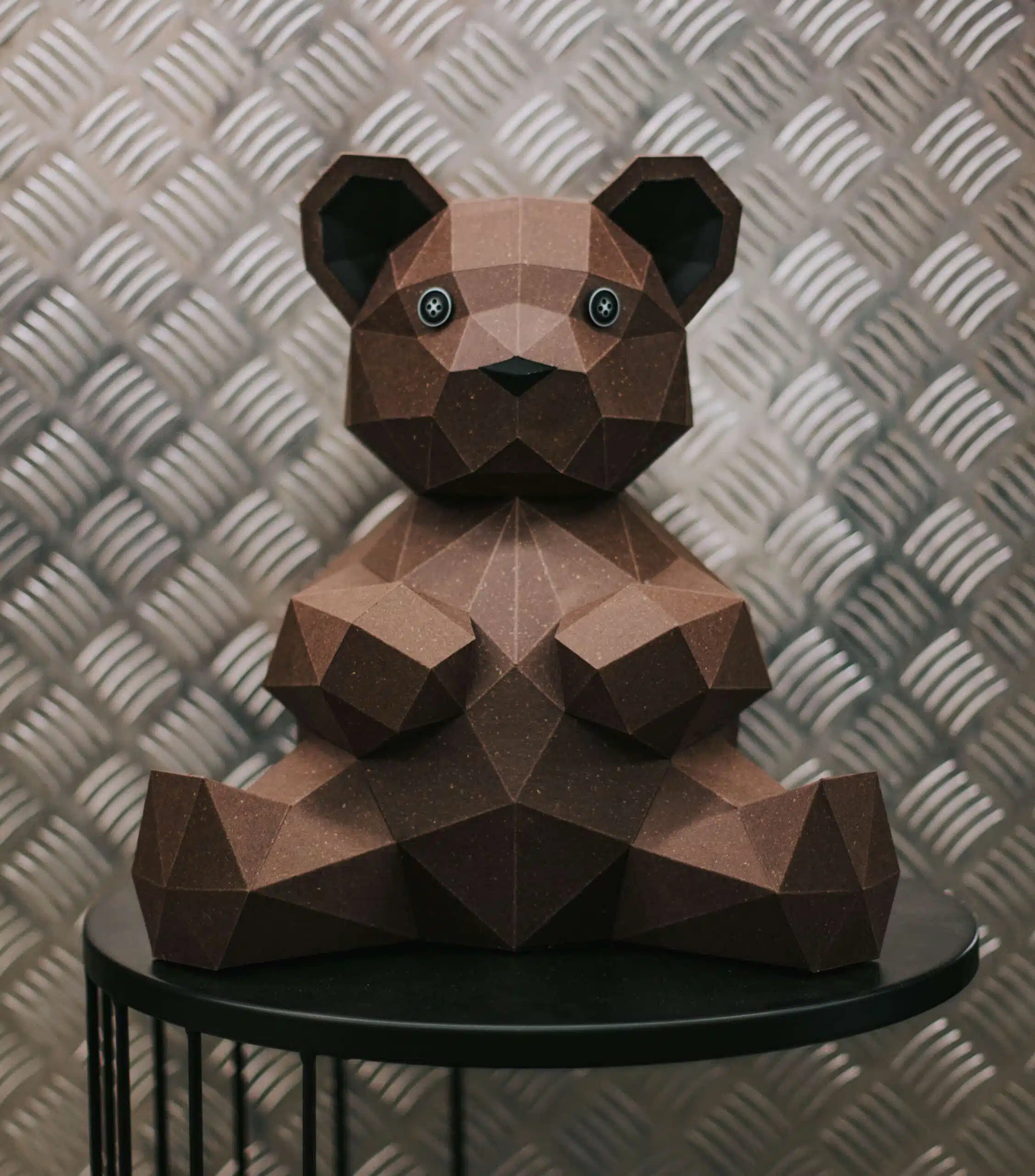 Urso em papercraft 3D para montar – vista lateral