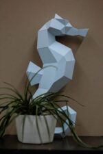 Cavalo-marinho em papercraft 3D