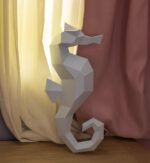 Cavalo-marinho em papercraft 3D