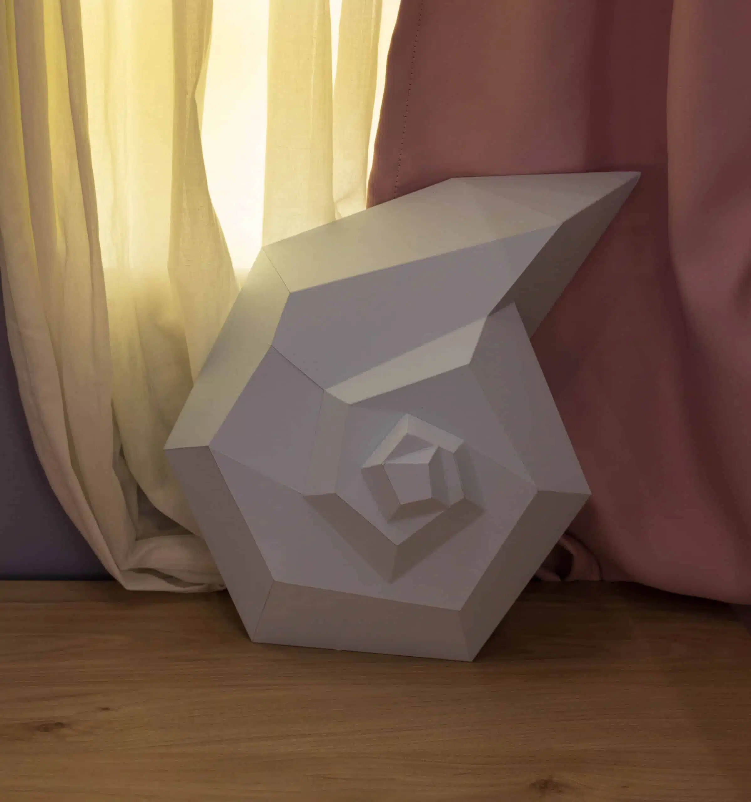 Papercraft schelp in 3D-origami, weergave 5