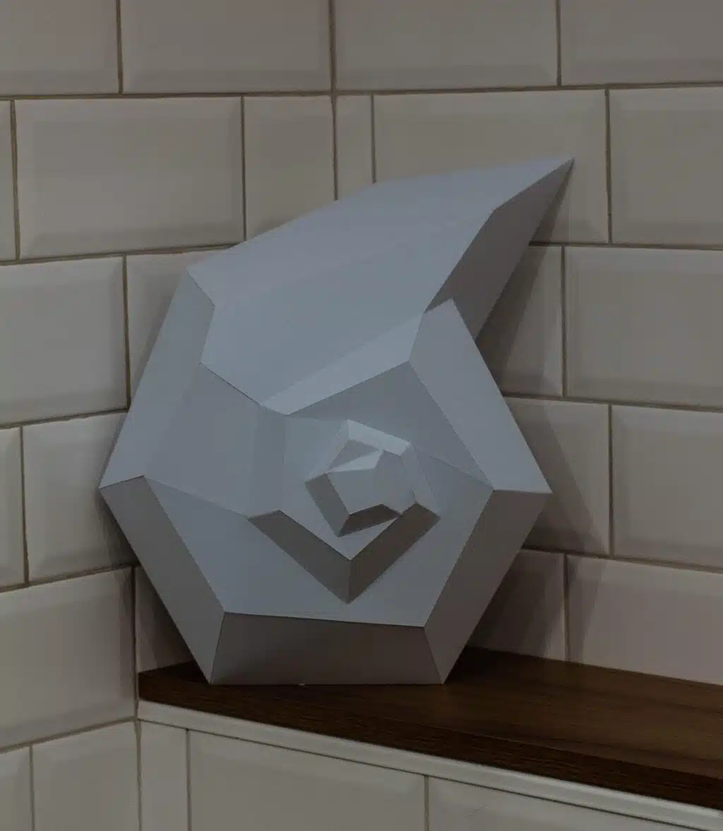 Papercraft schelp in 3D-origami, weergave 2
