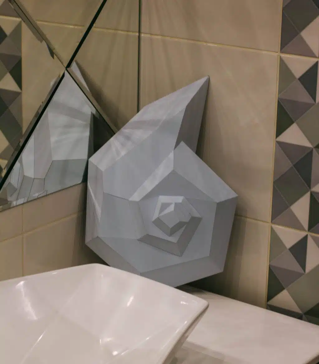 Papercraft schelp in 3D-origami, weergave 3