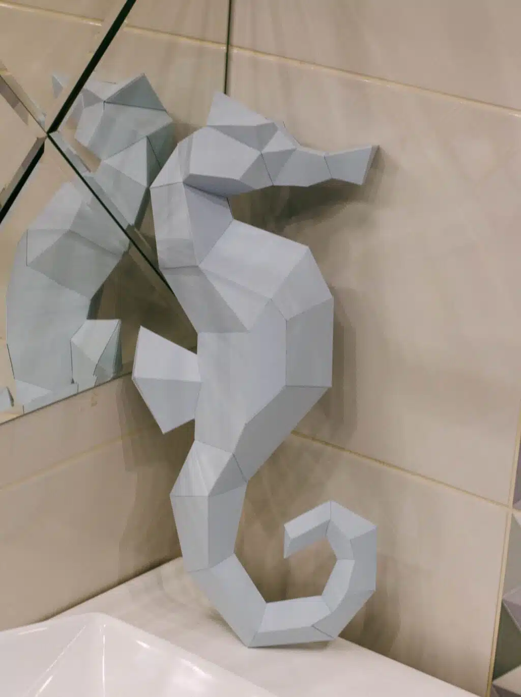 3D papercraft zeepaardje, weergave 3