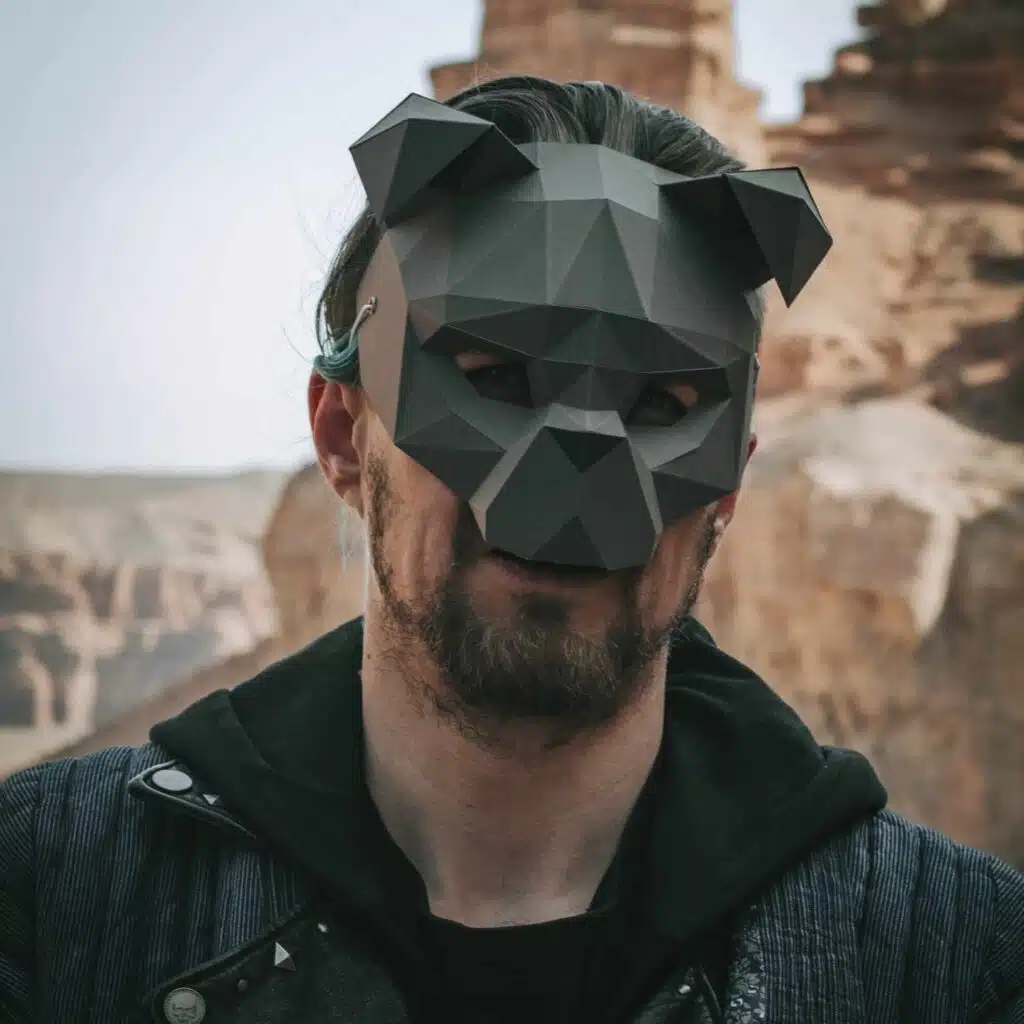 Papercraft de bouledogue français en origami 3D