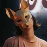 Papercraft of cat mask in origami 3D