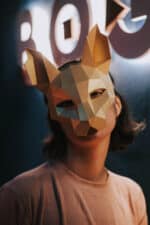 Papercraft of cat mask in origami 3D