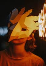 Papercraft eagle mask in 3D origami