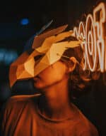 Papercraft eagle mask in 3D origami